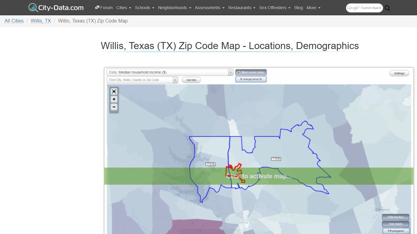 Willis, Texas (TX) Zip Code Map - Locations, Demographics